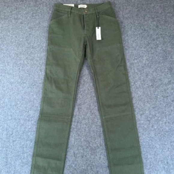 Taylor Stitch Chore Pant Double Knee Mens 28x35 Dark Olive Hemp Canvas Work NWT - Picture 1 of 14